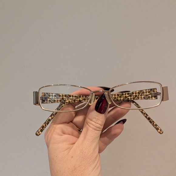 Coach Leopard Pattern Glasses with Gold Accents - Picture 2 of 14